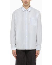 A.P.C. - White And Light Blue Striped Shirt - Lyst