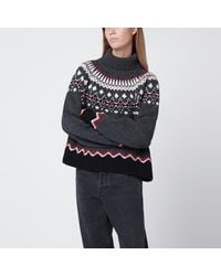 Alanui - Grauer Rollkragenpullover Mit Fair-Isle-Muster - Lyst