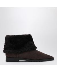 TOTEME - Suede And Shearling Ankle Boots - Lyst