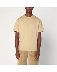 Burberry - Beiges T-Shirt Mit Kurzen Ärmeln Und Ekd-Druck - Lyst