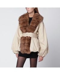 ROTATE BIRGER CHRISTENSEN - Veste Avec Col En Fausse Fourrure - Lyst