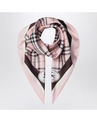 Burberry - Foulard in seta check - Lyst