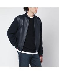 Gucci - Nappa Leather And Knit Bomber Jacket - Lyst