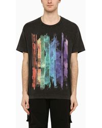 Givenchy - T-shirt girocollo nera in cotone con stampa - Lyst
