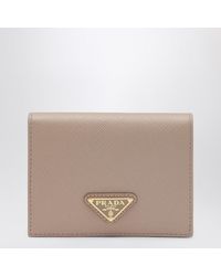 Prada - Powder Saffiano Leather Small Wallet - Lyst