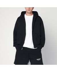 Fear Of God - Felpa nera in cotone felpato con logo - Lyst