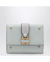Chloé - Paddington Mini-Trifold-Geldbörse Aus Aquablauem Leder - Lyst