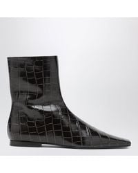 TOTEME - Crocodileeffect Leather Chelsea Boots With Zip - Lyst