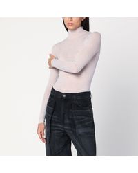 6397 - Ivory Semi Sheer Turtleneck - Lyst