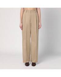 Thelatest - Wide Sand-coloured Axel Trousers - Lyst