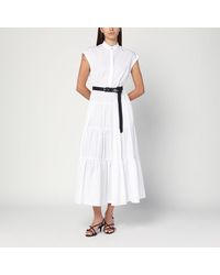 Max Mara - Abito chemisier in cotone con balze - Lyst