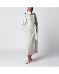 Max Mara - Sand-Coloured Double-Breasted Duster Coat - Lyst