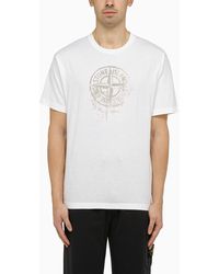 Stone Island - T-shirt With Logo Print - Lyst