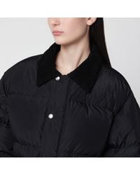 DUNST - Schwarze Gefütterte Flight Jacke Mit Kunstpelzkragen - Lyst