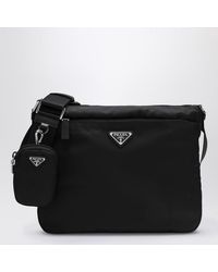 Prada - Schwarze Umhängetasche Aus Re-Nylon - Lyst