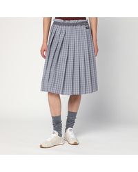 Miu Miu - Pleated Skirt/Bordeaux Check Pattern - Lyst