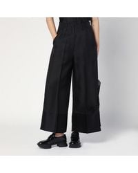 MKDT STUDIO - Atelier Pasa Black Trousers In Silk And Wool - Lyst
