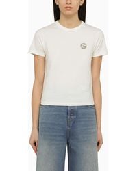 Gucci - White Crew-neck T-shirt With Logo - Lyst