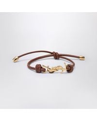 Saint Laurent - Cassandre Leather Cord Bracelet - Lyst