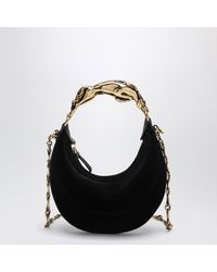 Chloé - Schwarze Hobo-Tasche Aus Veloursleder Mit Skulpturalem Henkel - Lyst