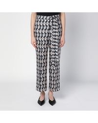 Max Mara - Pantalone con motivo stampato all over in seta - Lyst