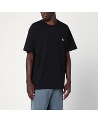 Carhartt - S/s chase t-shirt nera in cotone - Lyst