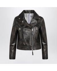 S.w.o.r.d 6.6.44 - Vintage-Effect Leather Biker Jacket - Lyst