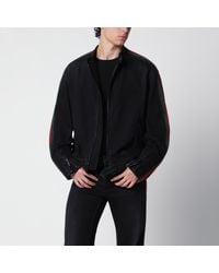 Gucci - Cotton Denim Biker Jacket With Web Trim - Lyst