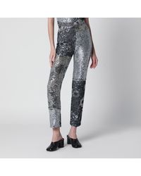 Maison Margiela - Patchwork Trousers With Floral Sequins - Lyst