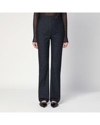 Max Mara - Pantalone notte in cotone effetto denim - Lyst