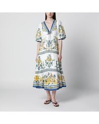 FARM Rio - Emily Floral Tapestry Drawstring Midi Dress - Lyst