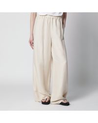 Max Mara - Wide-Leg Linen And Silk Twill Trousers - Lyst
