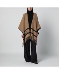 Max Mara - Camel Jacquard Wool Poncho - Lyst