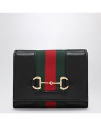 Gucci - Small Tri-Fold Horsebit Web Wallet - Lyst