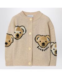 Burberry - Beigefarbene Strickjacke Aus Wolle Mit Thomas Bär And Friends - Lyst