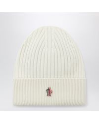 Moncler - Ivory Wool Beanie - Lyst
