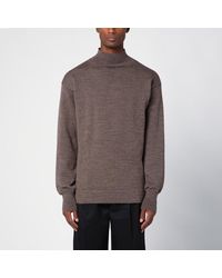 Maison Margiela - Brauner Rollkragenpullover Aus Wolle - Lyst