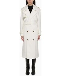 Burberry - Silk Double-breasted Trench Coat - Lyst