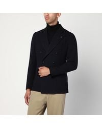 Tagliatore - Veste Croisée Bleue En Laine - Lyst