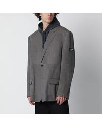 Balenciaga - Khaki And Gingham Jacket - Lyst