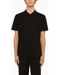 Prada - Black Stretch Cotton Polo Shirt - Lyst