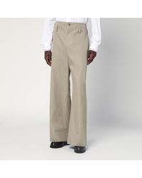 McQueen - Pantaloni chino beige in gabardine di cotone - Lyst