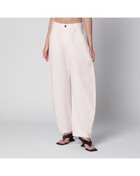 Alaïa - Rounded High-Rise Cotton Denim Jeans - Lyst