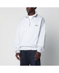 Jacquemus - Light Zip-Neck Sweatshirt With Gros Grain Logo - Lyst