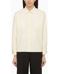 Max Mara - Ivory Wool-Blend Shirt - Lyst