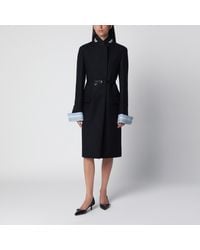 Prada - Wool Coat With Belt - Lyst