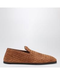 Bottega Veneta - Light Intrecciato Suede Palazzo Slippers - Lyst