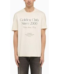 Golden Goose - T-shirt bianca in cotone con stampa logo - Lyst