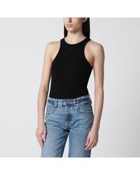 Anine Bing - Ribbed Tank Top With Logo Embroidery - Lyst