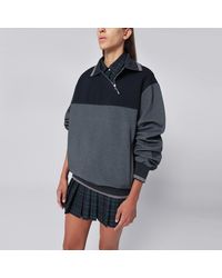 Miu Miu - Sweat À Capuche Anthracite/Bleu - Lyst